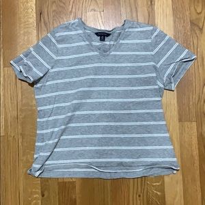 Lands End Grey stripe T